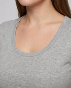 Damen nan weit geschnittenes Baumwollshirt mit Rundhalsausschnitt und Kurzarm R&B