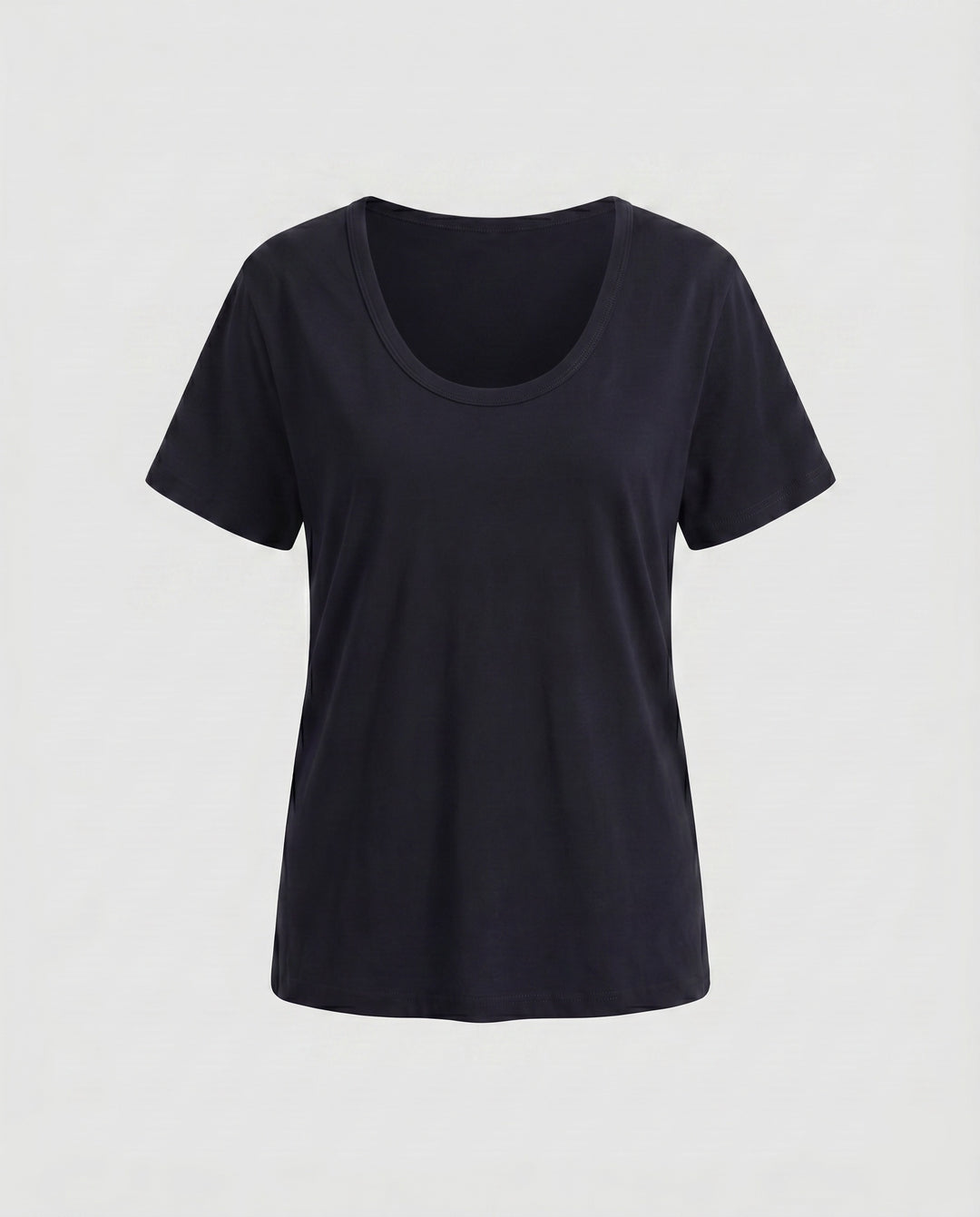 Damen nan weit geschnittenes Baumwollshirt mit Rundhalsausschnitt und Kurzarm R&B