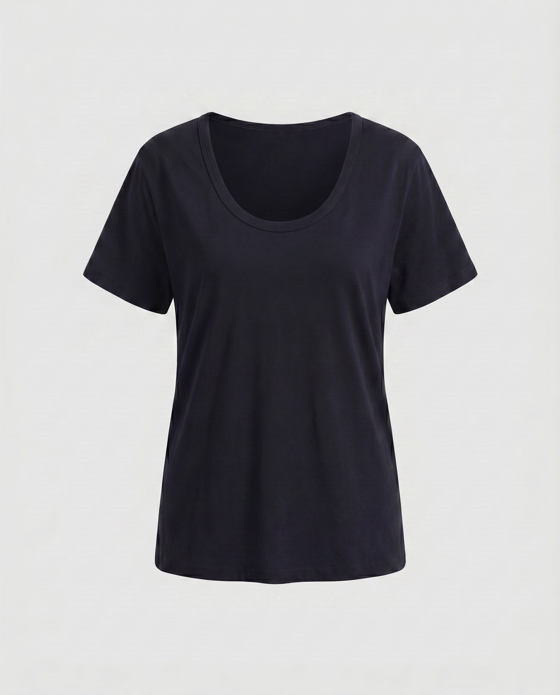 Damen nan weit geschnittenes Baumwollshirt mit Rundhalsausschnitt und Kurzarm R&B