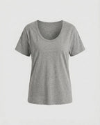 Damen nan weit geschnittenes Baumwollshirt mit Rundhalsausschnitt und Kurzarm R&B