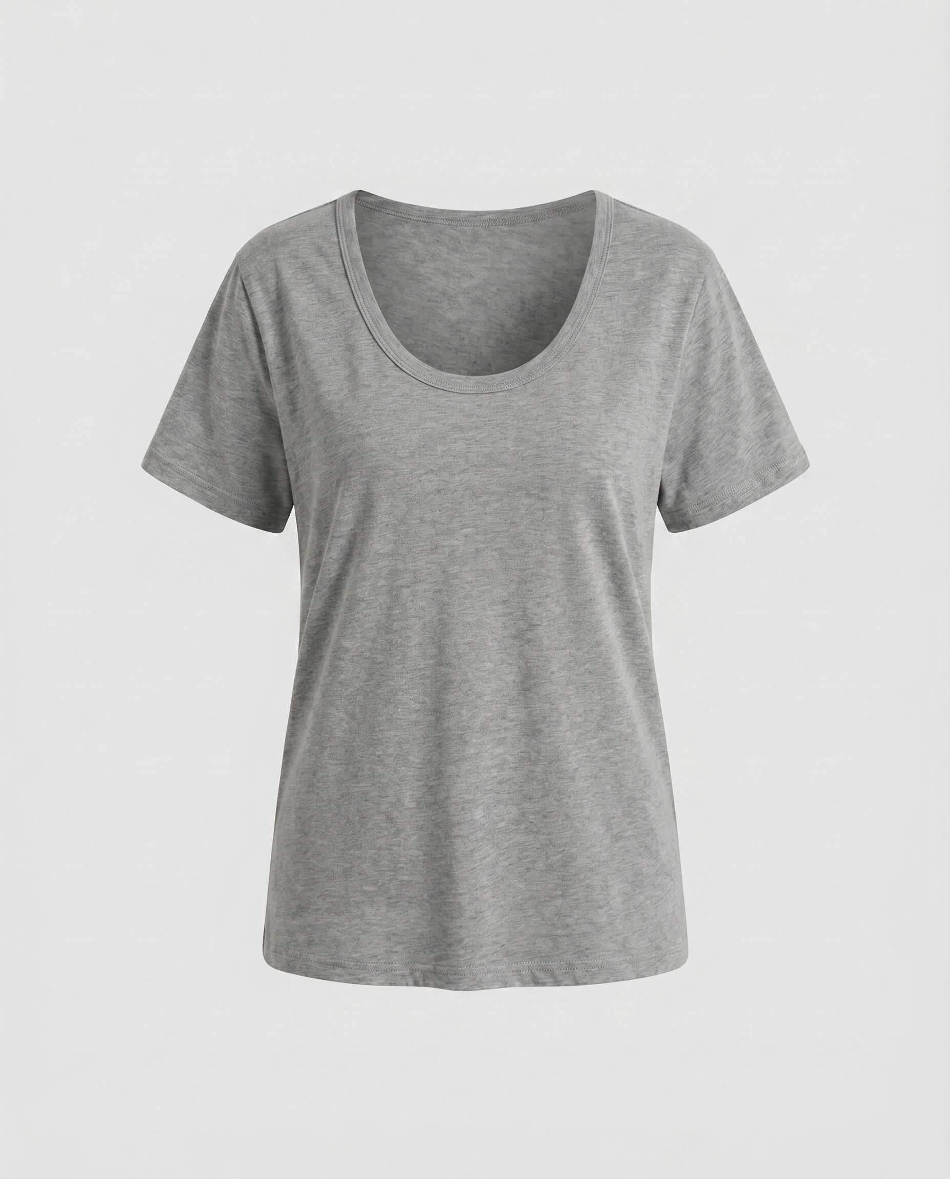 Damen nan weit geschnittenes Baumwollshirt mit Rundhalsausschnitt und Kurzarm R&B