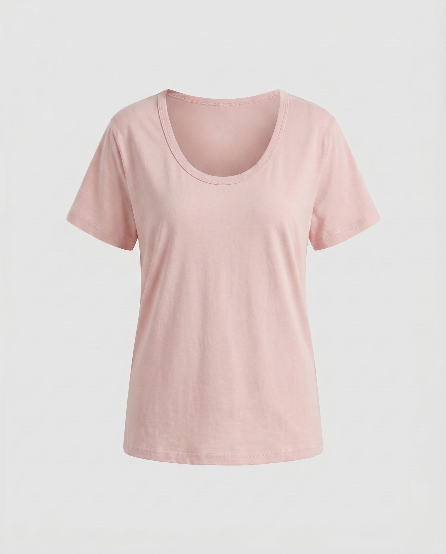 Damen nan weit geschnittenes Baumwollshirt mit Rundhalsausschnitt und Kurzarm R&B