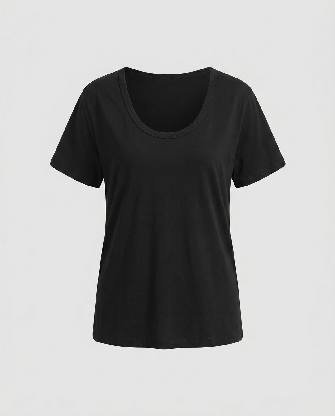 Damen nan weit geschnittenes Baumwollshirt mit Rundhalsausschnitt und Kurzarm R&B