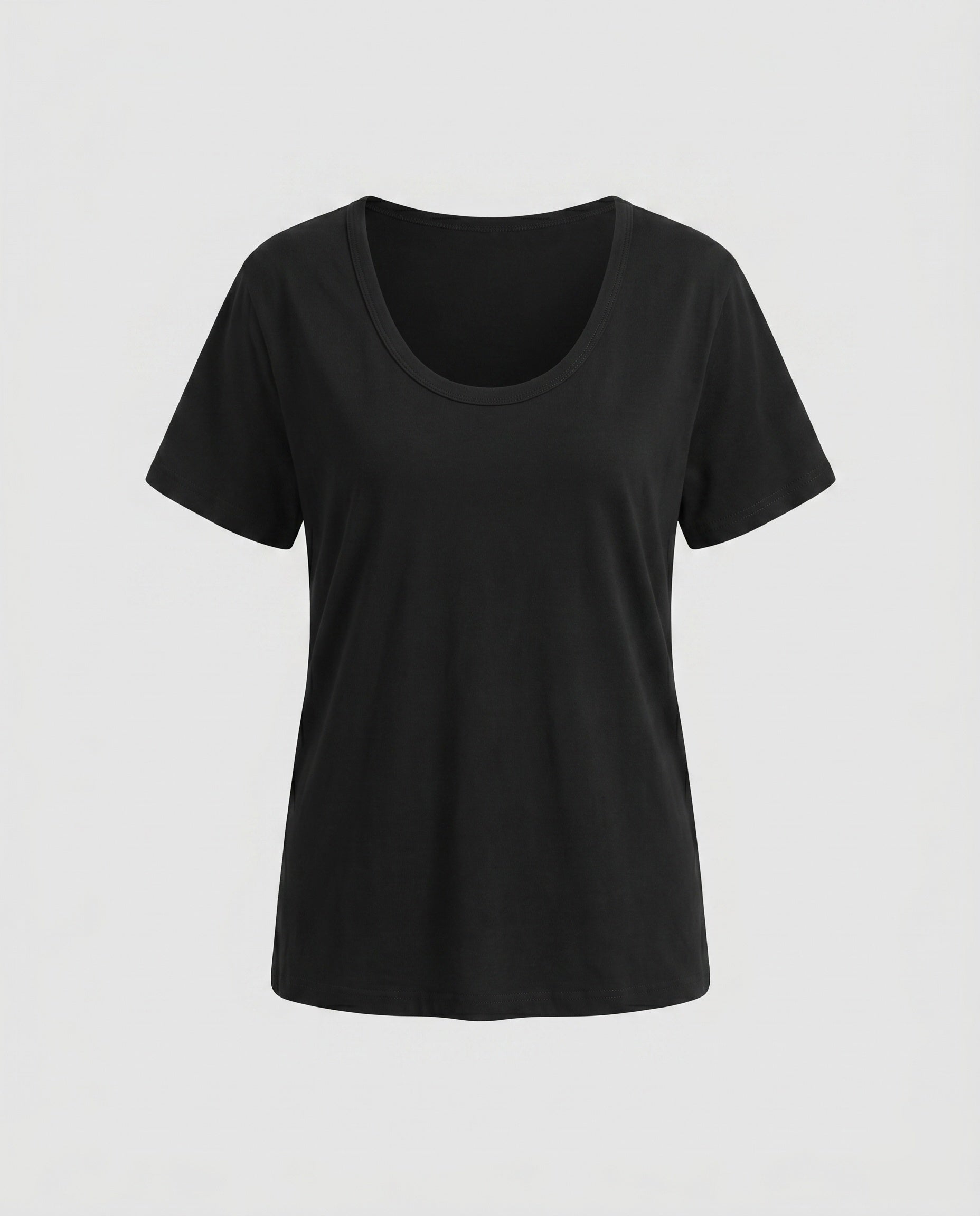 Damen nan weit geschnittenes Baumwollshirt mit Rundhalsausschnitt und Kurzarm R&B