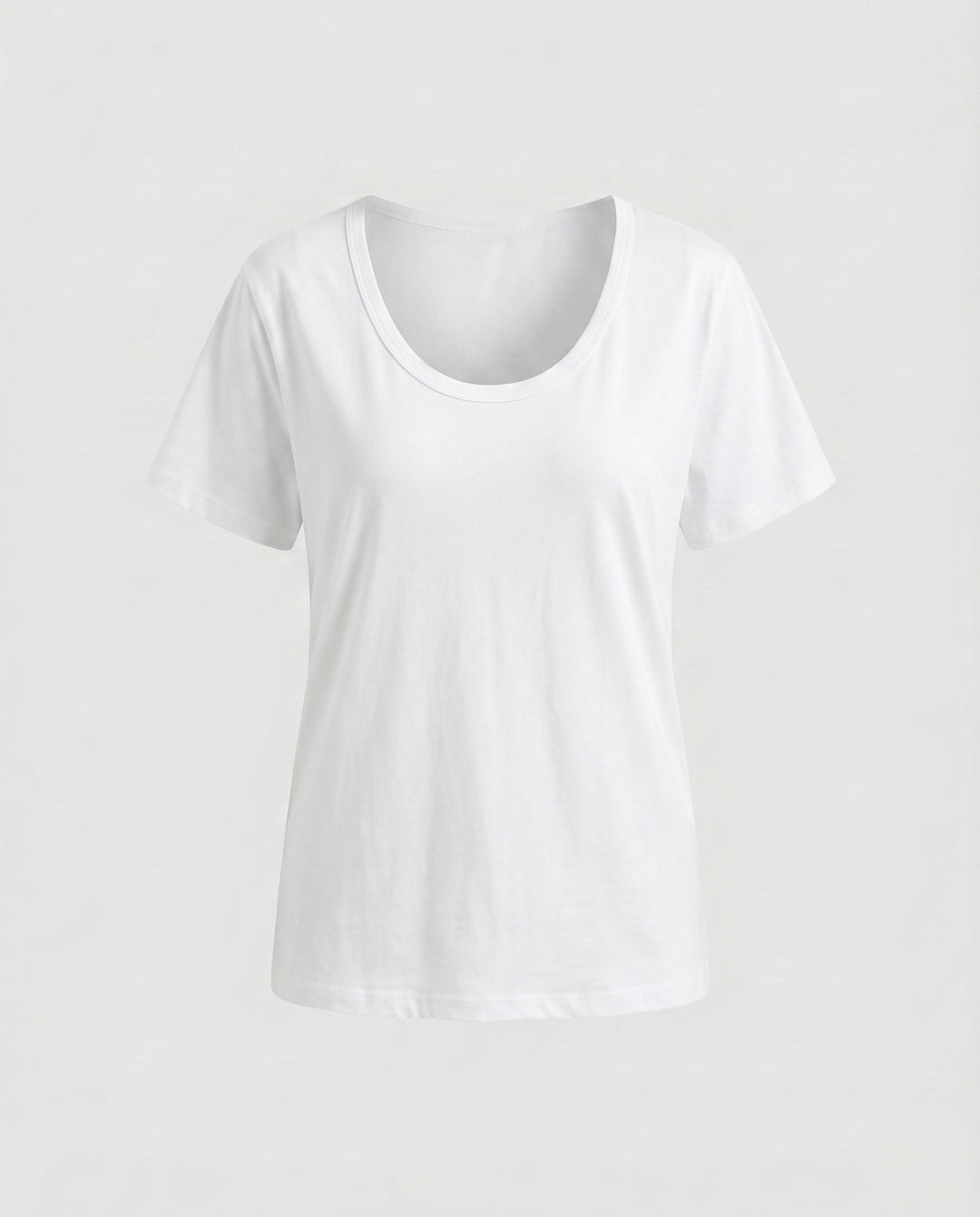 Damen nan weit geschnittenes Baumwollshirt mit Rundhalsausschnitt und Kurzarm R&B