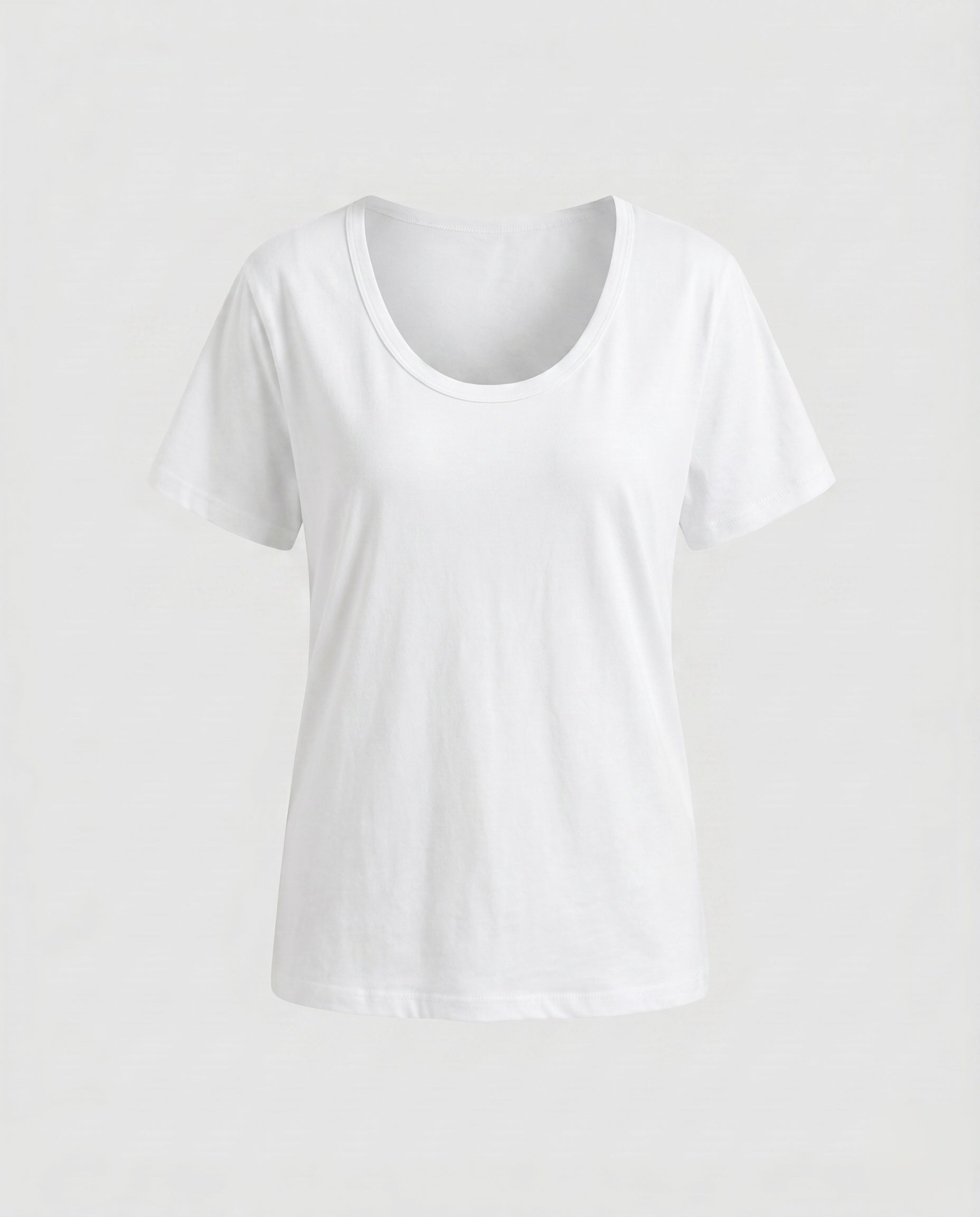 Damen nan weit geschnittenes Baumwollshirt mit Rundhalsausschnitt und Kurzarm R&B