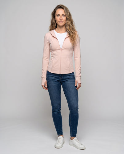 Damen Funktionsjacke mit elastischen Ärmeln und Kapuze R&B