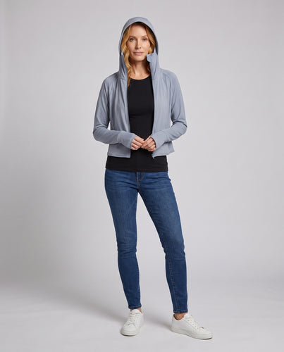 Damen Sportliche Hoodie-Jacke mit langen Ärmel und fauler Passform R&B