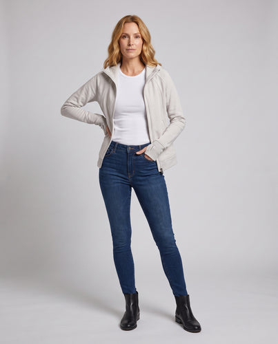 Damen Sportliche Kapuzenjacke mit Daumenlöchern R&B