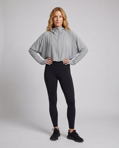 Damen Sportliche Kapuzenjacke mit UV-Schutz und weiten Ärmeln R&B