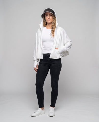 Damen UV-Schutz Kapuzenbluse mit erweiterbarem Gesichtsvisier R&B