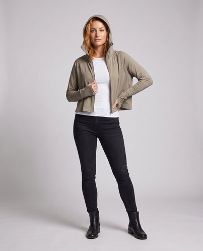 Damen UV-Schutzjacke mit Oversize-Schnitt und integrierter Kapuze R&B
