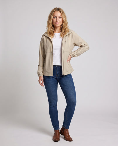 Damen atmungsaktive Freizeitjacke mit verstellbarem Kapuzenkragen R&B