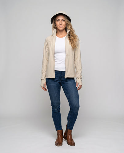 Damen Freizeitjacke mit atmungsaktiver Membran und innovativem Kapuzendesign R&B
