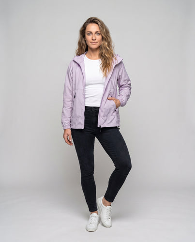 Damen funktionale Outdoor-Jacke mit verstellbarem Kapuzenkragen und atmungsaktiven Einsätzen R&B