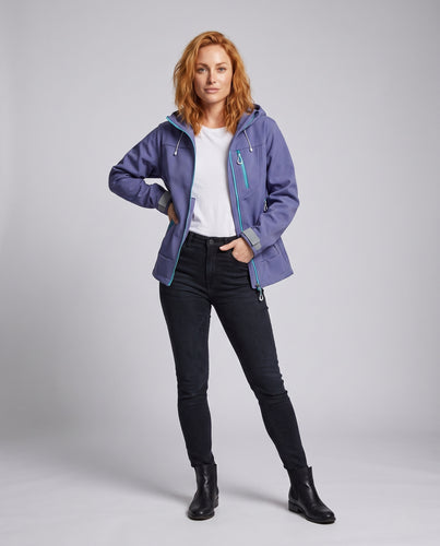 Damen isolierte Funktionsjacke mit hoher Atmungsaktivität und verstellbarem Kapuzenkragen R&B