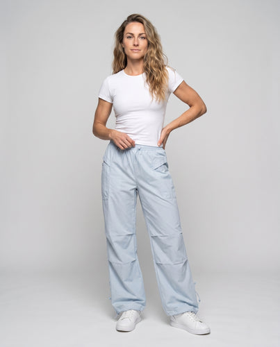 Damen leichte Cargo-Hose mit verstellbarem Bund und praktischen Taschen R&B