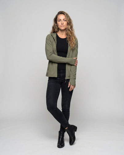 Damen leichte Funktionsjacke mit Kapuze R&B
