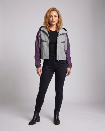Damen leichte Funktionsjacke mit verstellbarem Kapuzendesign und atmungsaktiven Einsätzen R&B