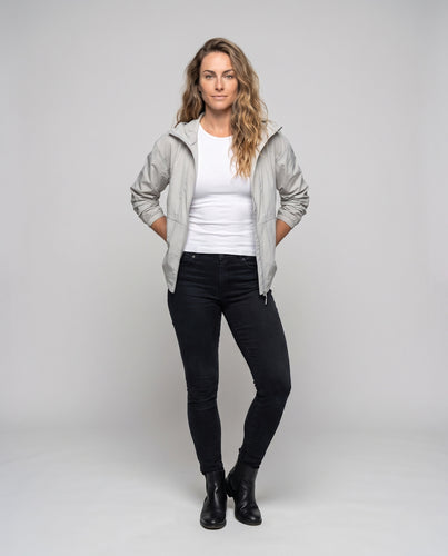 Damen leichte Kapuzenjacke mit atmungsaktiven Einsätzen R&B