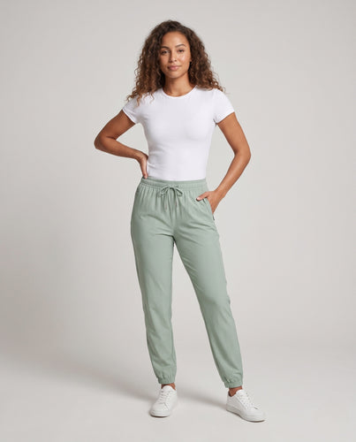 Damen leichte Sporthose mit elastischem Bund und praktischen Seitentaschen R&B