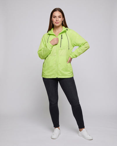 Damen Leichte und atmungsaktive Outdoor-Jacke mit verstellbarem Kapuzendesign R&B