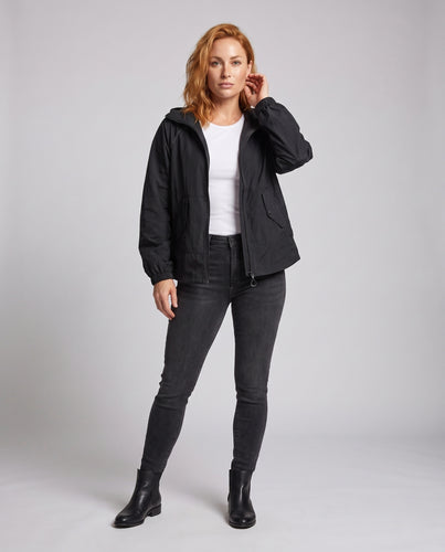 Damen leichte Windjacke mit verstellbarem Kapuzendesign und seitlichen Taschen R&B