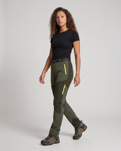 Damen multifunktionale Outdoor-Hose mit elastischem Bund und praktischen Reißverschlusstaschen R&B