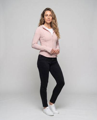 Damen Sportjacke mit atmungsaktivem Material und schützendem Kapuzendesign R&B