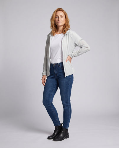 Damen sportliche Funktionsjacke mit reflektierenden Elementen und verstellbarem Kapuzendesign R&B