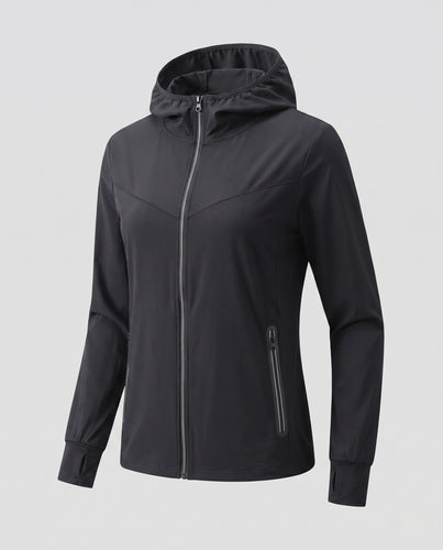 Damen Sportliche Kapuzenjacke mit atmungsaktiven Einsätzen R&B