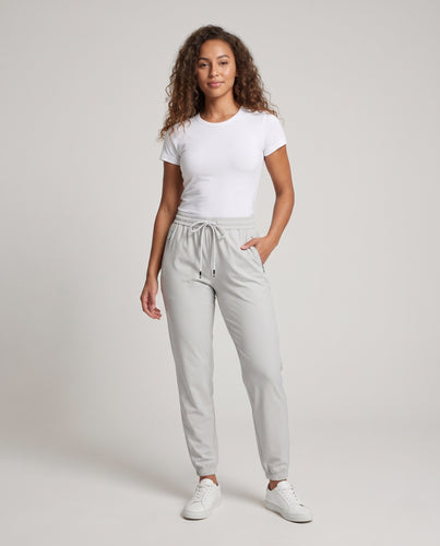 Damen sportliche Lifestyle-Hose mit elastischem Bund und praktischen Taschen R&B