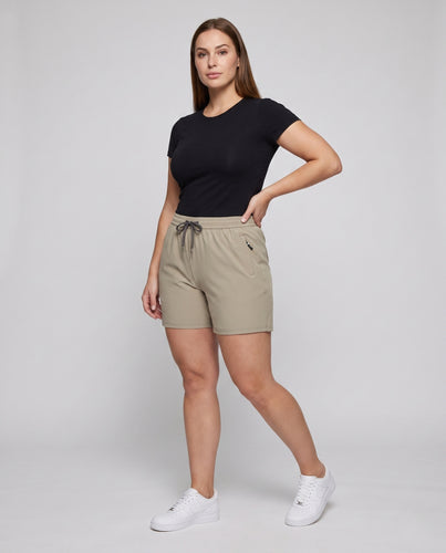 Damen Sportliche Trainingsshorts mit elastischem Bund und praktischen Taschen R&B
