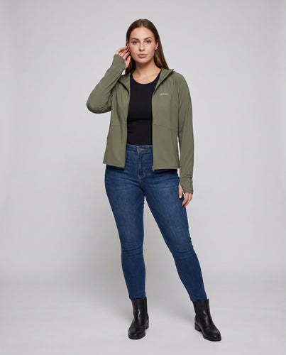 Damen sportliche Wasserabweisende Jacke mit verstellbarem Kapuzendesign R&B