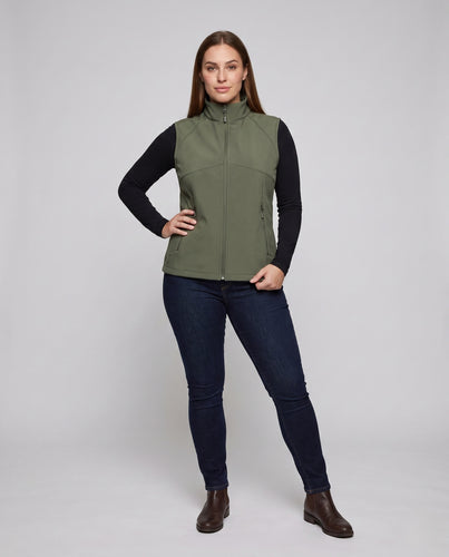 Damen Sportliche Weste mit hohem Kragen und atmungsaktiven Einsätzen R&B
