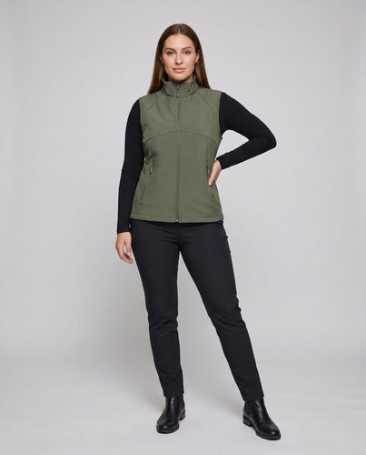 Damen sportliche Weste mit hohem Stehkragen und atmungsaktiven Einsätzen R&B