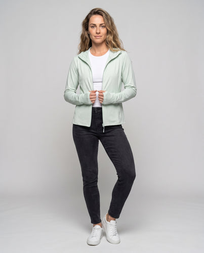 Damen technische Funktionsjacke mit schützendem Kapuzendesign und atmungsaktiver Struktur R&B