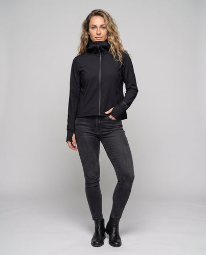 Damen technische Funktionsjacke mit vielseitigem Kapuzendesign R&B