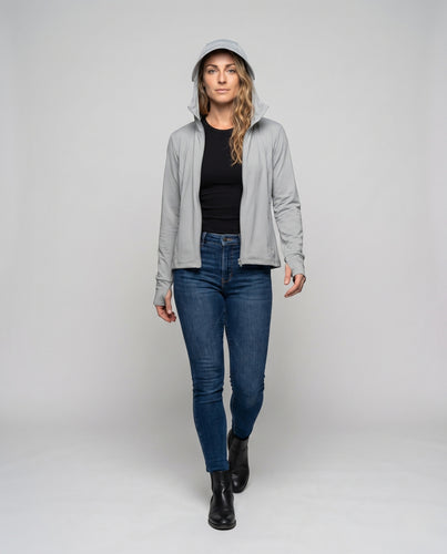 Damen technische Kapuzenjacke mit innovativem Windschutz R&B