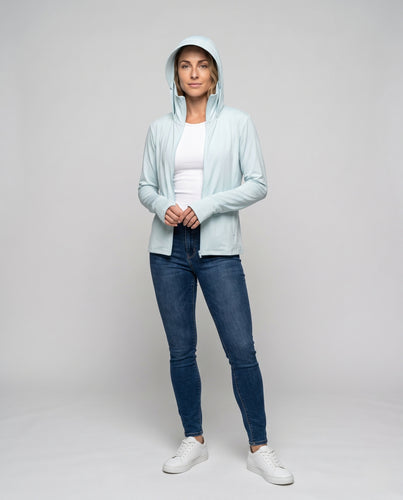 Damen technische Kapuzenjacke mit innovativer UV-Schutztechnologie R&B