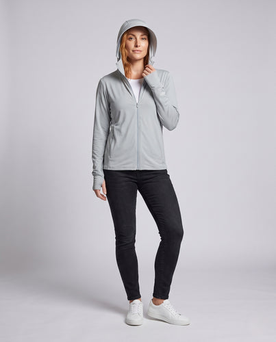 Damen technische Sonnenkapuzenjacke R&B