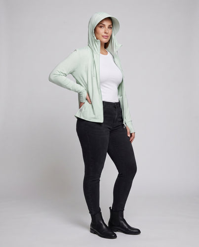 Damen wetterfeste Sportjacke mit innovativem Kapuzendesign R&B