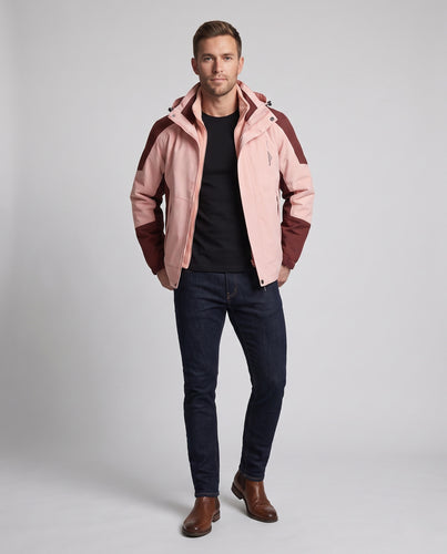 Herren wetterfeste Allroundjacke mit multifunktionalem Kapuzendesign R&B