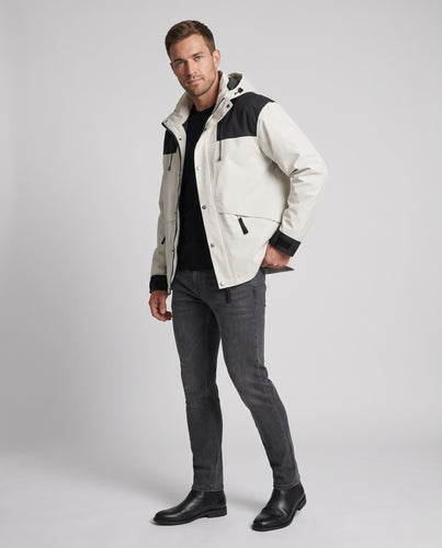 Herren wetterfeste Funktionsjacke mit verstellbarem Kragen R&B