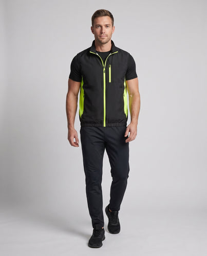 Herren nan gesteppte Outdoorweste mit Stehkragen und winddichter Front R&B