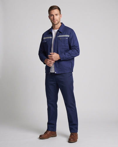 Herren nan robuste Arbeitsjacke mit Reflexstreifen und Mehrfachtaschen R&B