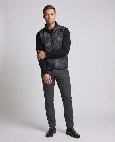 Herren nan ultraleichte winddichte Outdoorweste mit Stehkragen und Camouflage-Muster R&B