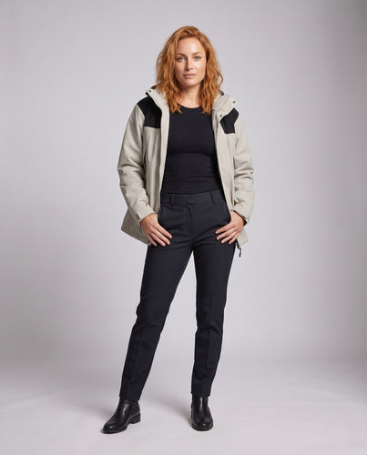 Damen funktionale Übergangsjacke mit verstellbarem Kapuzenkragen R&B