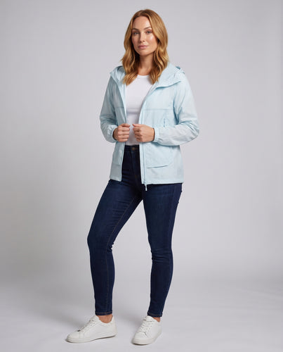 Damen leichte Outdoorjacke mit verstellbarem Kapuzenkragen R&B
