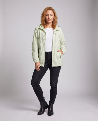 Damen leichte Übergangsjacke mit verstellbarem Kapuzenkragen und praktischen Taschen R&B